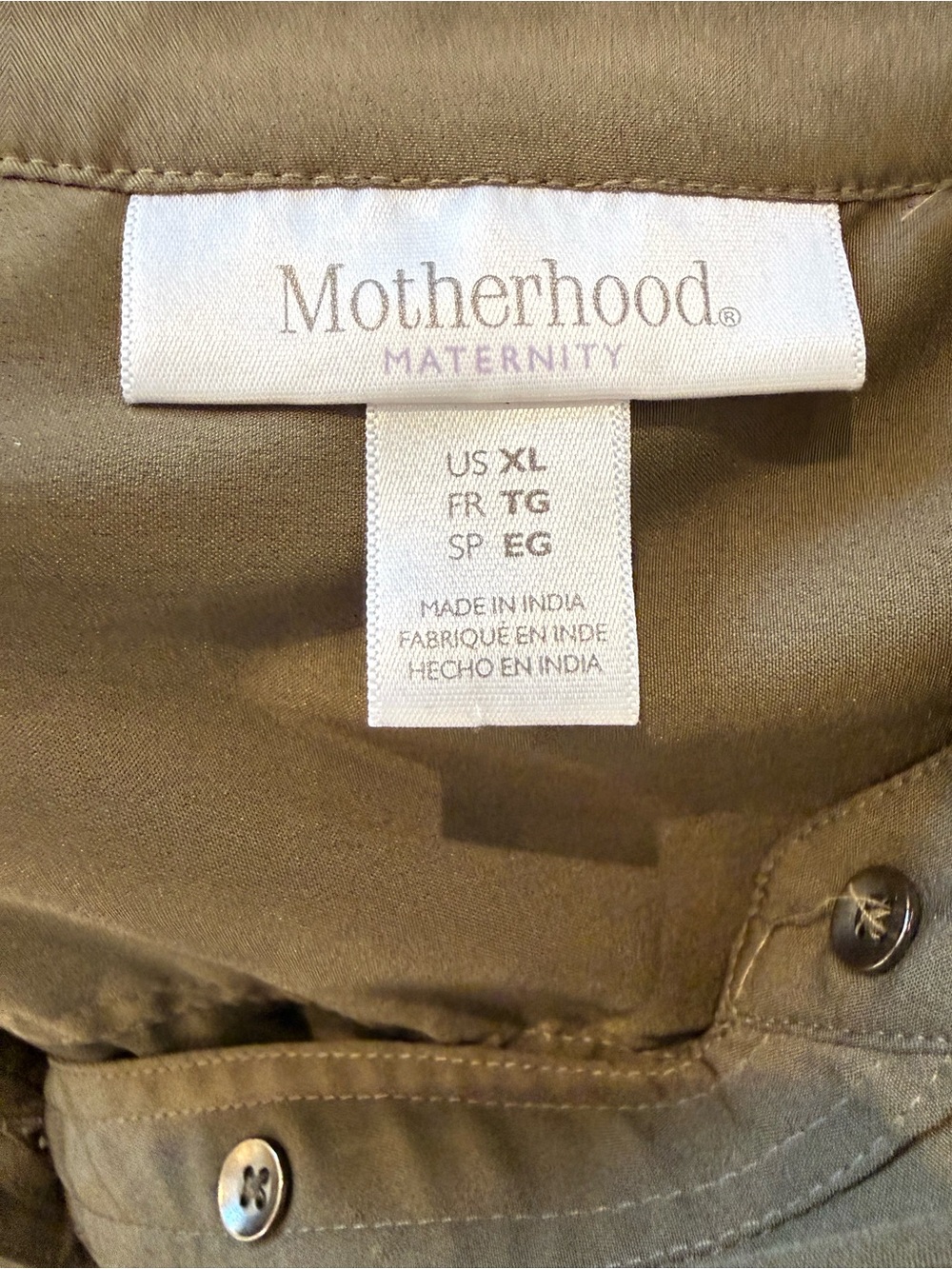 Motherhood maternity shirt dress green size XL gathered waist - Picture 8 of 10